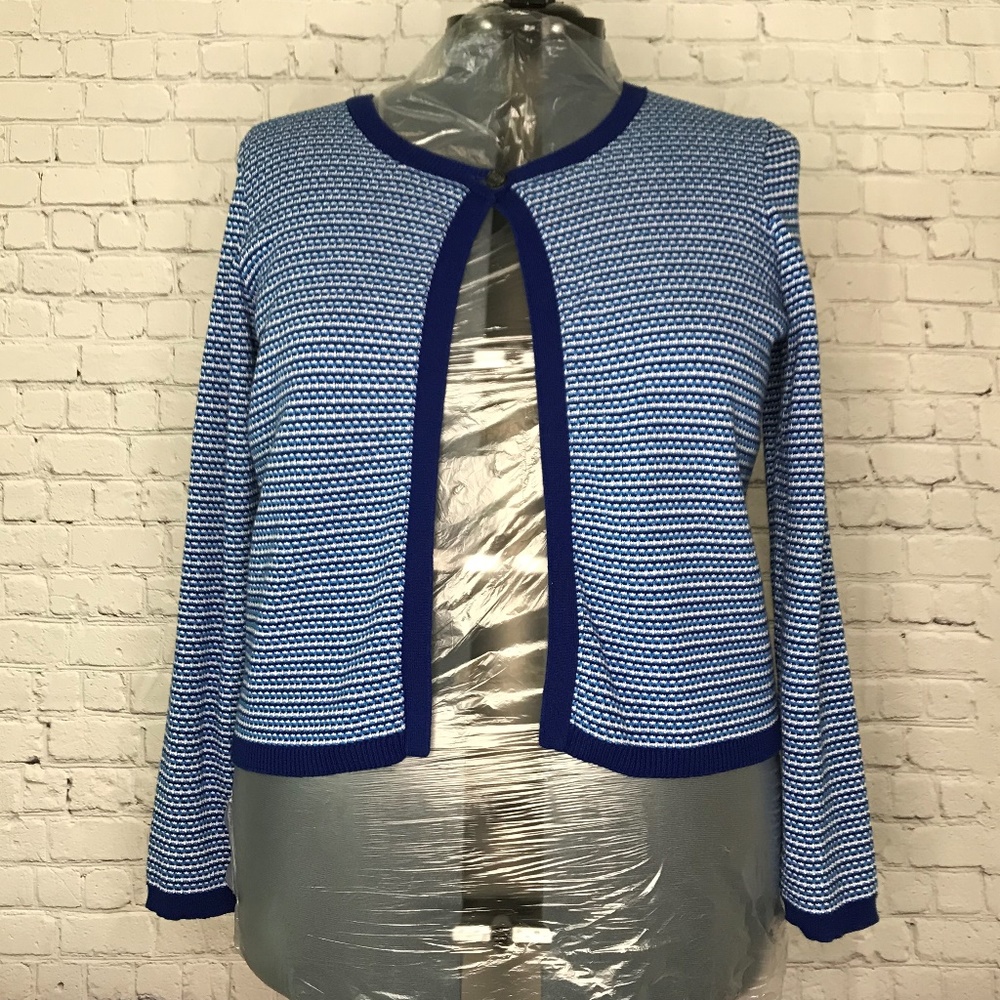 Liz Claiborne waffle weave navy Cardigan